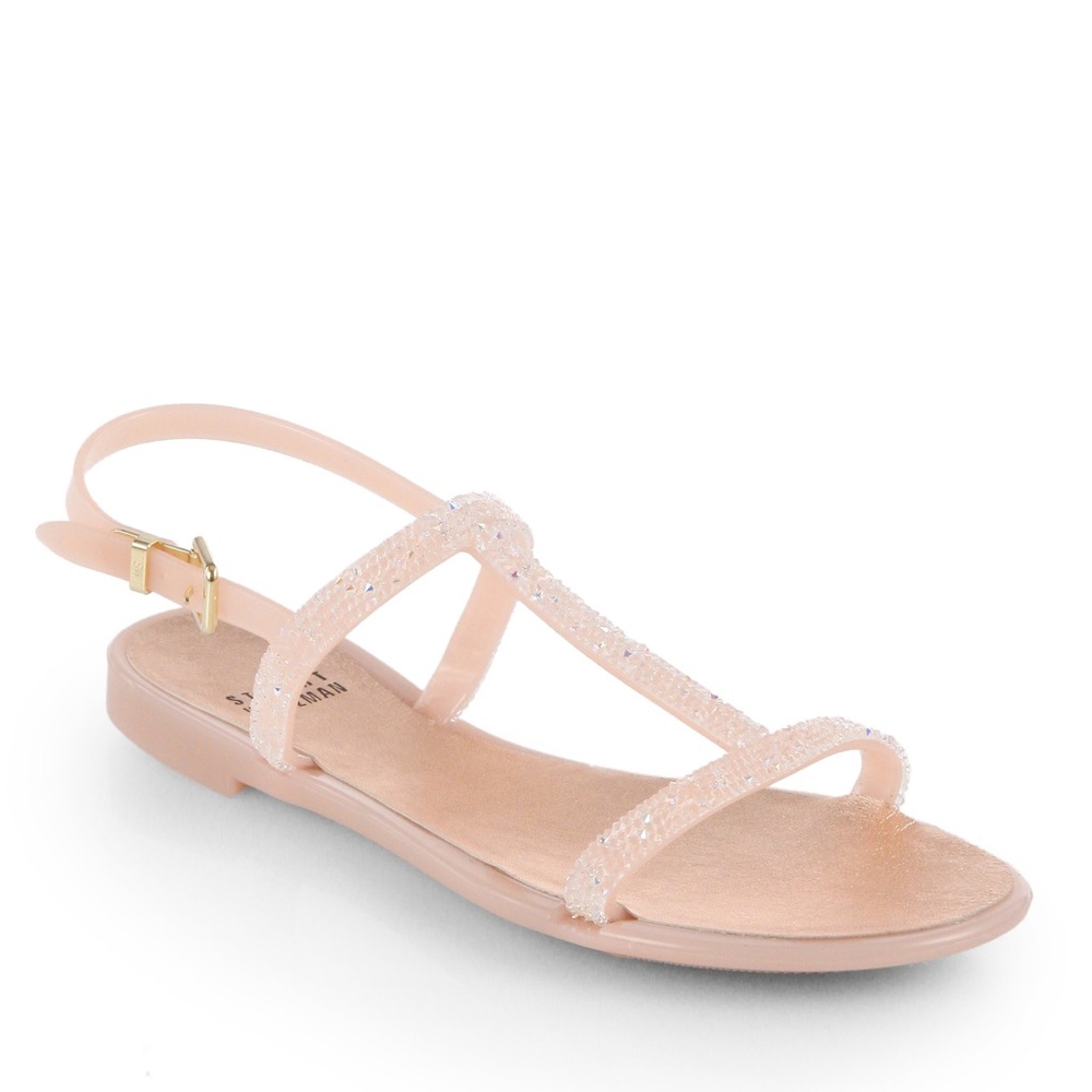Stuart Weitzman Teezer Rose Gold Jelly Sandals